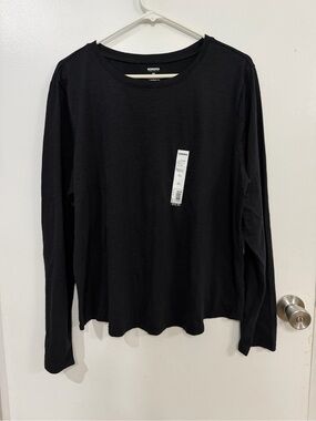 Sonoma Women’s Black Long-Sleeve Crew Neck Tee, size XL, new